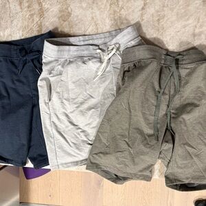 lululemon Men's Athletic Shorts - Navy, Gray, Olive- French Terry Medium
